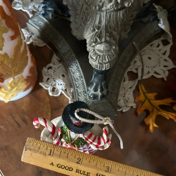 JIM SHORE 2012 Red Green Candy Cane Snowman Ornament